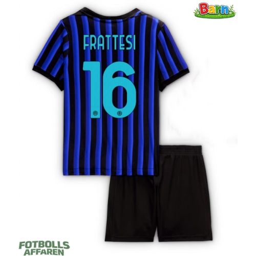 Inter Milan Davide Frattesi #16 Hemmaställ Barn 2025-26 Kortärmad (+ Korta byxor)